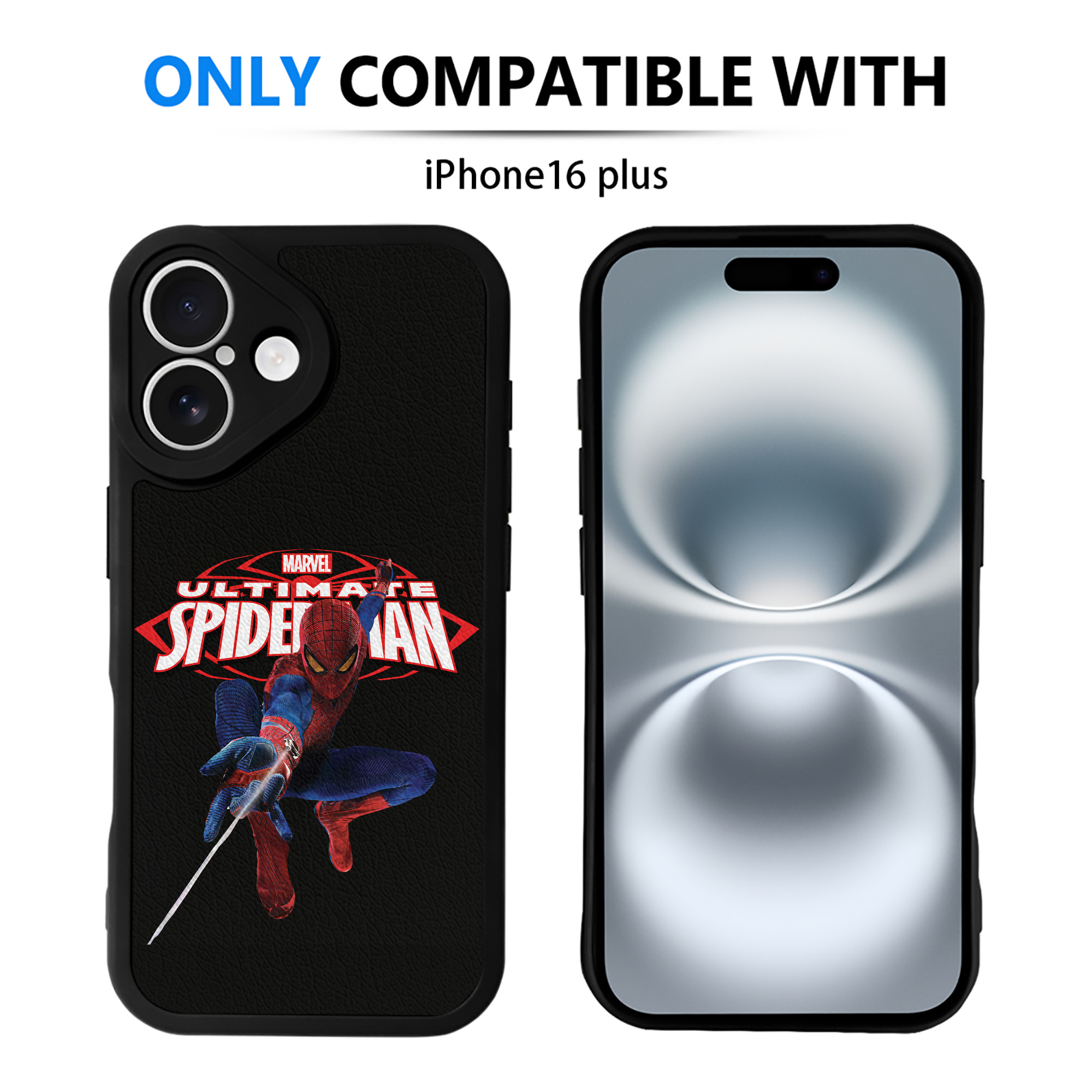 Spider Man スパイダーマン 【iPhone 16シリーズ対応】シリコンスマホケース（レザー調） 材質：シリコン